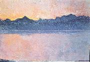 Ferdinand Hodler Genfersee mit Mont-Blanc im Morgenlicht oil